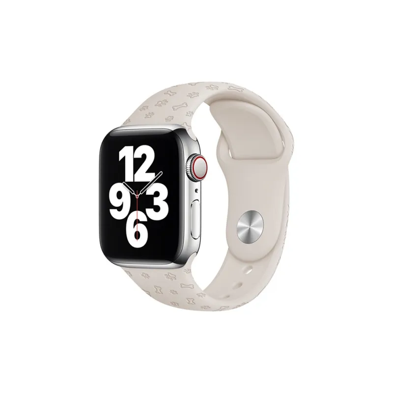 IOTS Cute Puppy Paw-Print Sports Silicone Strap Compatible With Apple Watch Watch Band Unisex-1