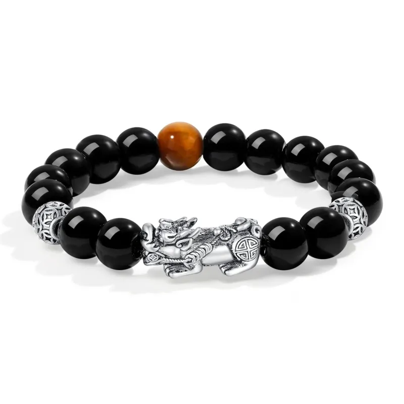 PUTUOSHANWENCHUANG Obsidian Bracelets Unisex-0