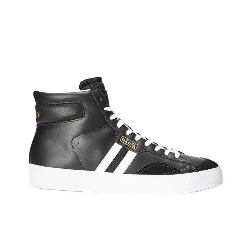 Polo Ralph Lauren Gervin Mid-Top Skateboard Shoes Men's Black-1
