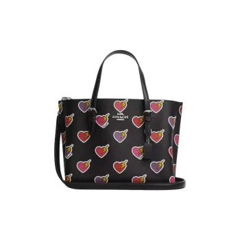 COACH Mollie Coated Canvas Tote Bag Shopping Bag Shoulder Bag Crossbody Bag Handbag Medium Size Women's Black