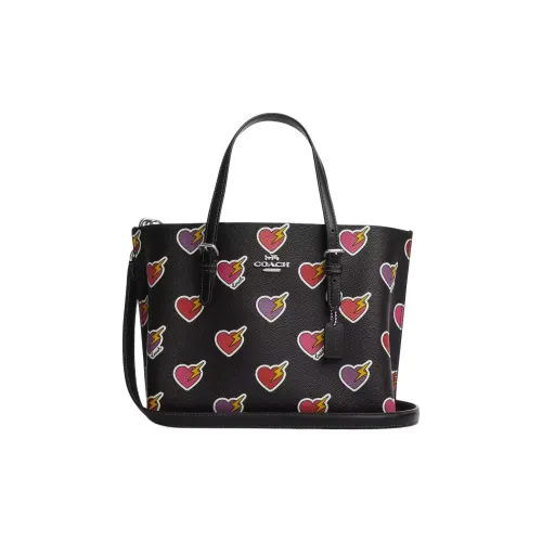 COACH Mollie Coated Canvas Twister Bag Shopping Bag Shoulder Bag Crossbody Bag Handbag Medium Size Women's Black