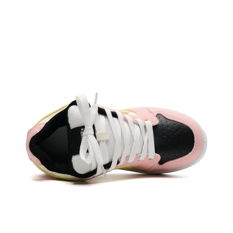 7 SEVFUN Wear resistant And Lightweight Low Top Skateboard Shoes Women's White Pink Yellow Box Included-5