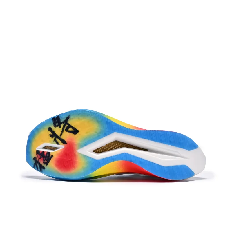 DEERWAY Running Shoes Unisex Low Top White Rainbow, Pink Blue-5