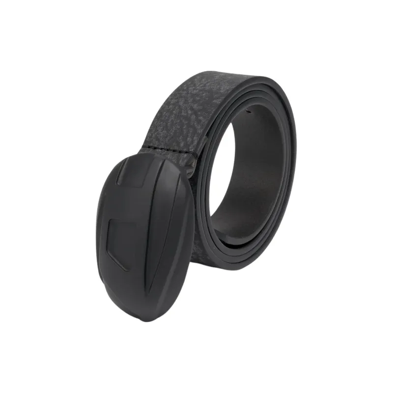 DIESEL Leather Belts Men's Black Width 3CM-1