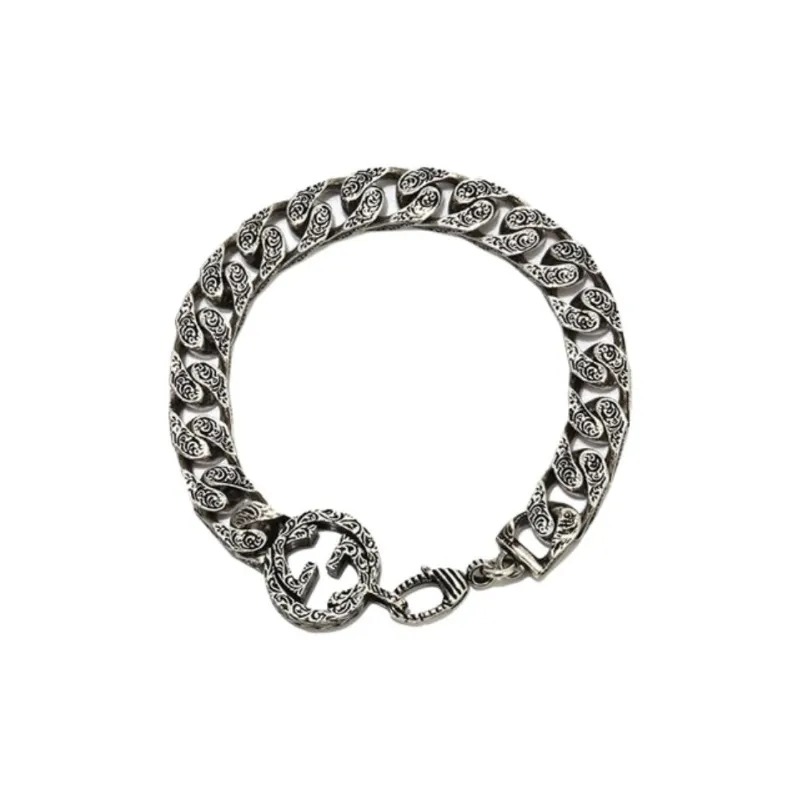 GUCCI G Series 925 Sterling Silver Bracelets Men's Silver-3