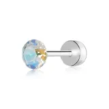 Huazi Stud Earrings 4mm-Iridescent White