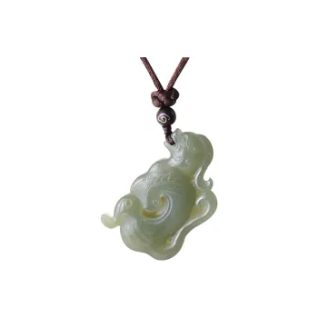 FENGFEIHUANG Hetian Jade Necklaces White Jade/Pale Greenish White Jade Unisex