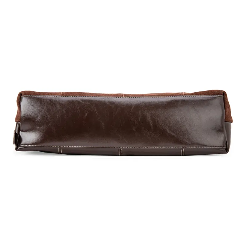 VENOF Cow Leather Shoulder Bag Large Size Women's Velvet Camel Brown/Sand Dune Apricot/Chestnut Coffee-15