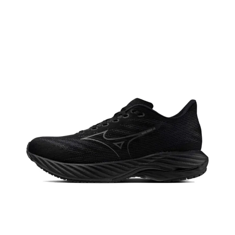 Mizuno Wave Rider 28 Cushioning Breathable Low Top Casual Running Shoes Men's Black-0