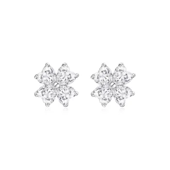 Chongqing Gold Store S925 Silver Stud Earrings Women's Good Luck Confession Record
