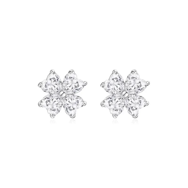 Chongqing Gold Store S925 Silver Stud Earrings Women's Good Luck Confession Record-0