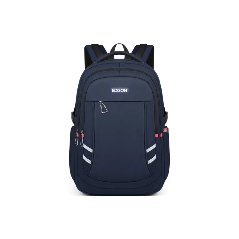 EDISON Polyester Backpack Large Size Unisex Black/Blue-4