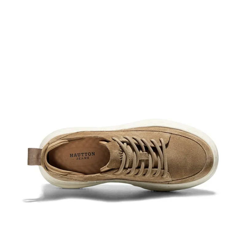 Hautton Jeans Low Top Skateboard Shoes Men's Yellow Brown-3