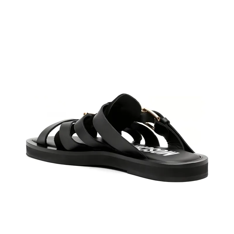 MOSCHINO Buckled Open-Toe Slides-3