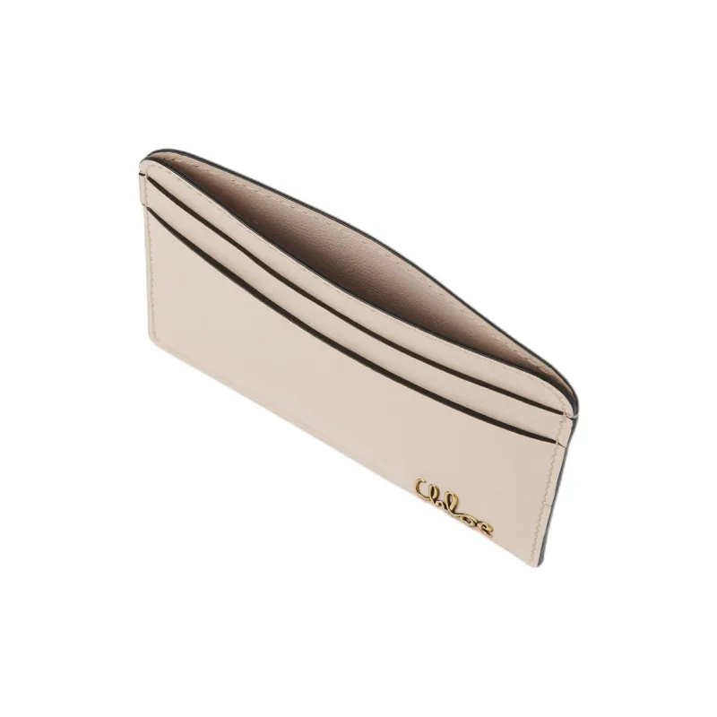 Chloe Calfskin Card Holder Women's Cement Pink-1