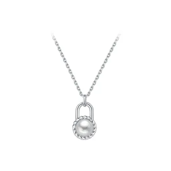 BABYBEI Shell Pearl Necklaces Women's Silver