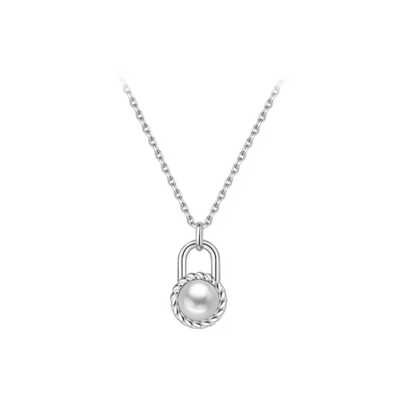 BABYBEI Shell Pearl Necklaces Women's Silver-0