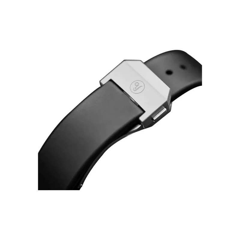 YEMA Wrist Watch Automatic Mechanical Movement Silicone Strap 43mm Black Dial Men's Watches-2