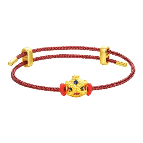 First Fortune Nafa Waking Lion Dance Lion Fortune Bead Solid Gold Priced In Gram Bracelets Unisex