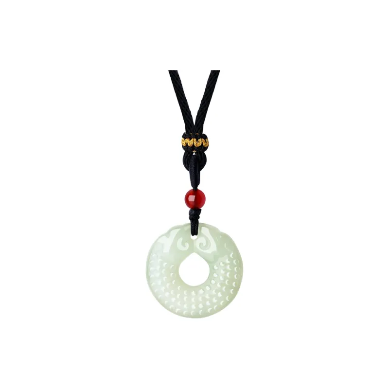 CHOW TAI SENG Necklaces Pale Greenish White Jade Unisex-6