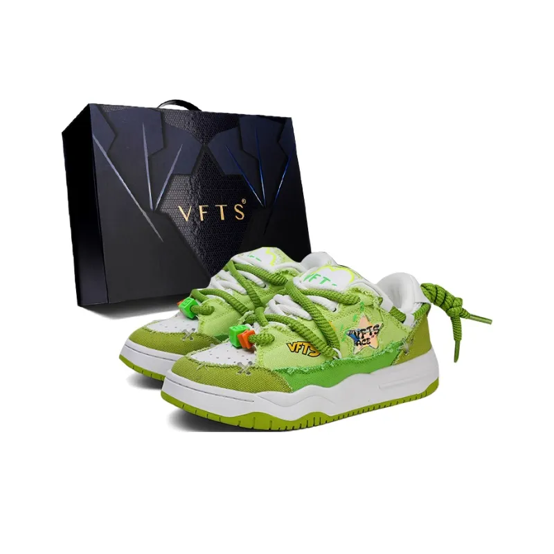 VFTS Slip Resistant Cushioning Abrasion Resistant Low Top Skateboard Shoes Unisex-8