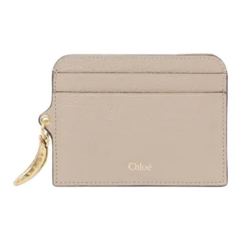 Chloe Grained Calfskin Card Holder Women's Brown