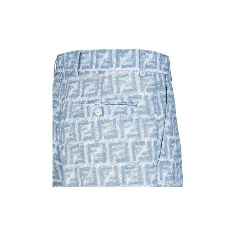FENDI All Over Ff Printed Belt looped Shorts-8