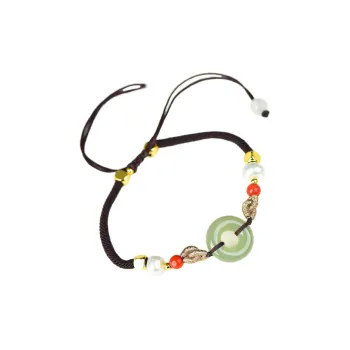 HUWEI Hetian Jade Bracelets Pale Greenish White Jade Unisex