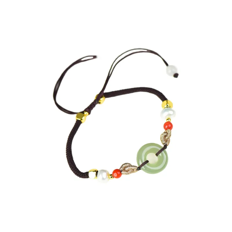 HUWEI Hetian Jade Bracelets Pale Greenish White Jade Unisex-0