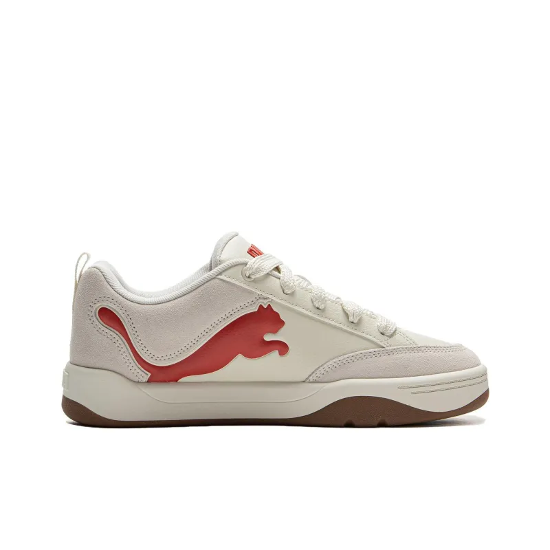 PUMA Anti Slip Wear Resistant Low Top Skateboard Shoes Unisex White Red-1