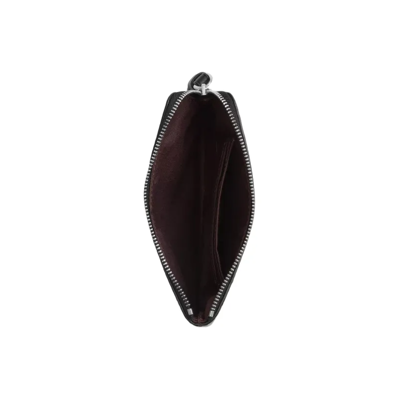 COACH Corner Zip Coated Canvas Wrist Bags Clutches Small Size Women's Black-1