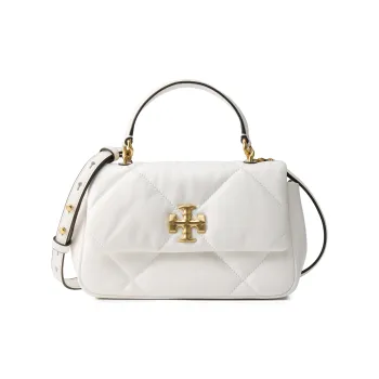 TORY BURCH Kira Nappa Leather Handbag, Shoulder Bag, Crossbody Bag Trumpets Women's White