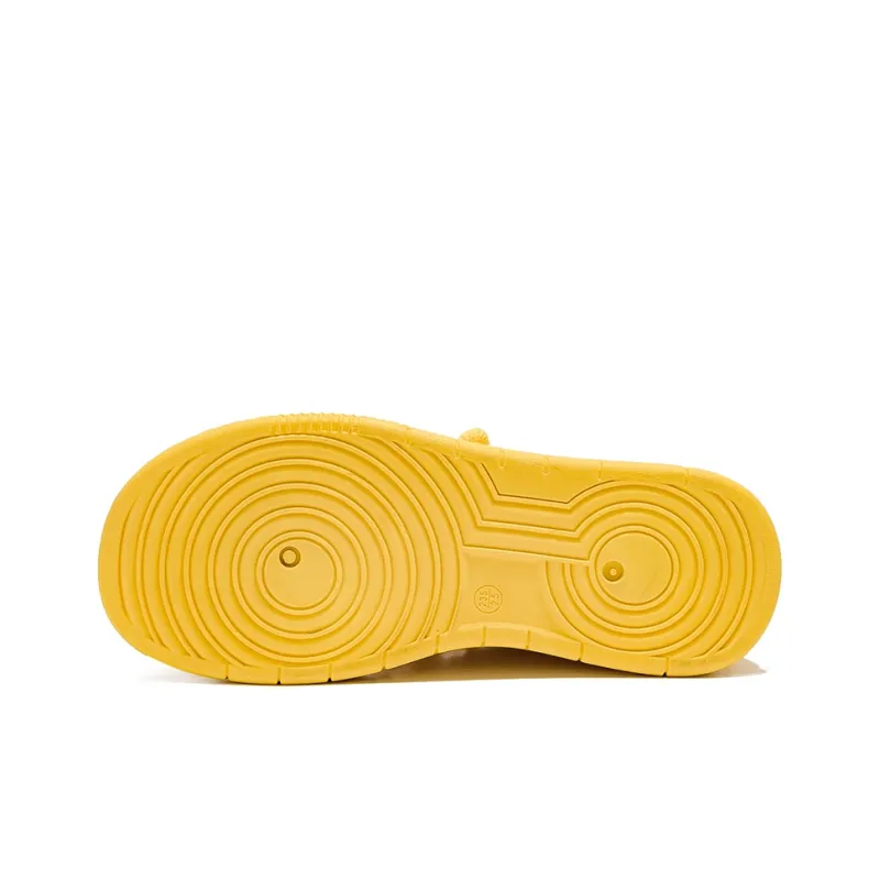 HUANQIU Warm Wear Resistant Lightweight Low Top Skateboard Shoes Women's Yellow-4