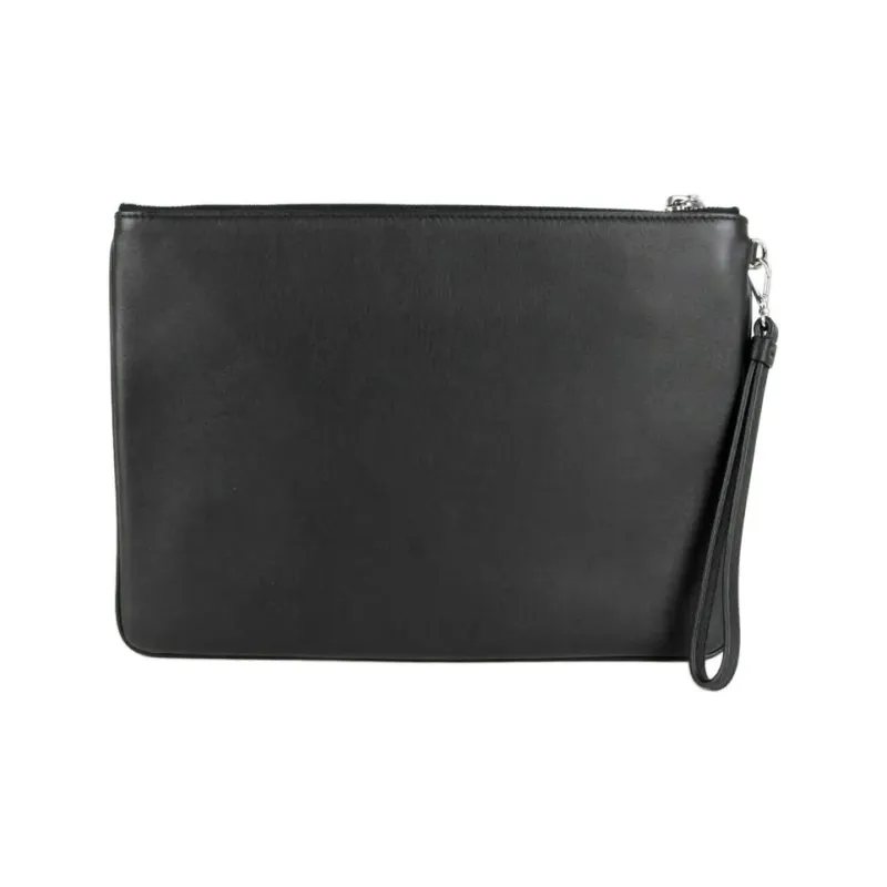 MCM Leather Clutch Unisex Black-3