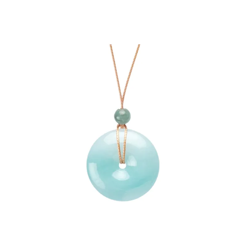Long Fu Glutinous Jade Jadeite Necklace With Chinese Style Pendant Unisex-0