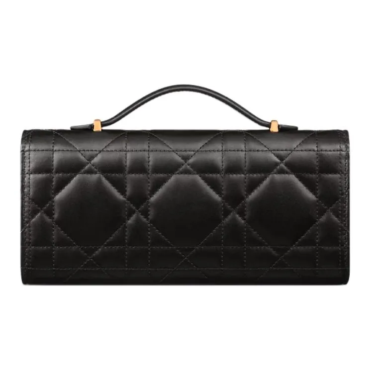 DIOR Caro Sheepskin Clutch Women's Black-2