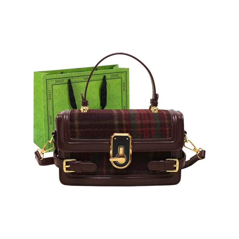 RUIPAI Woolen Crossbody Bag, Shoulder Bag, Handbag Regular Women's Coffee/Black/Burgundy-14