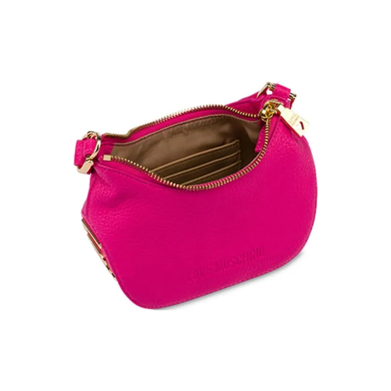LOVE MOSCHINO PU Saddle Bag Handbag Shoulder Bag Crossbody Bag Small Size Women's Fuchsia-2