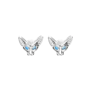 QIANFANGDAHUANGYE Alloy/Zircon Stud Earrings Women's Silver/Blue