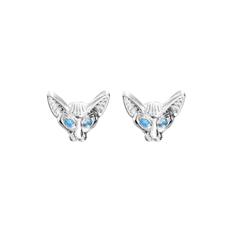 QIANFANGDAHUANGYE Alloy/Zircon Stud Earrings Women's Silver/Blue-0