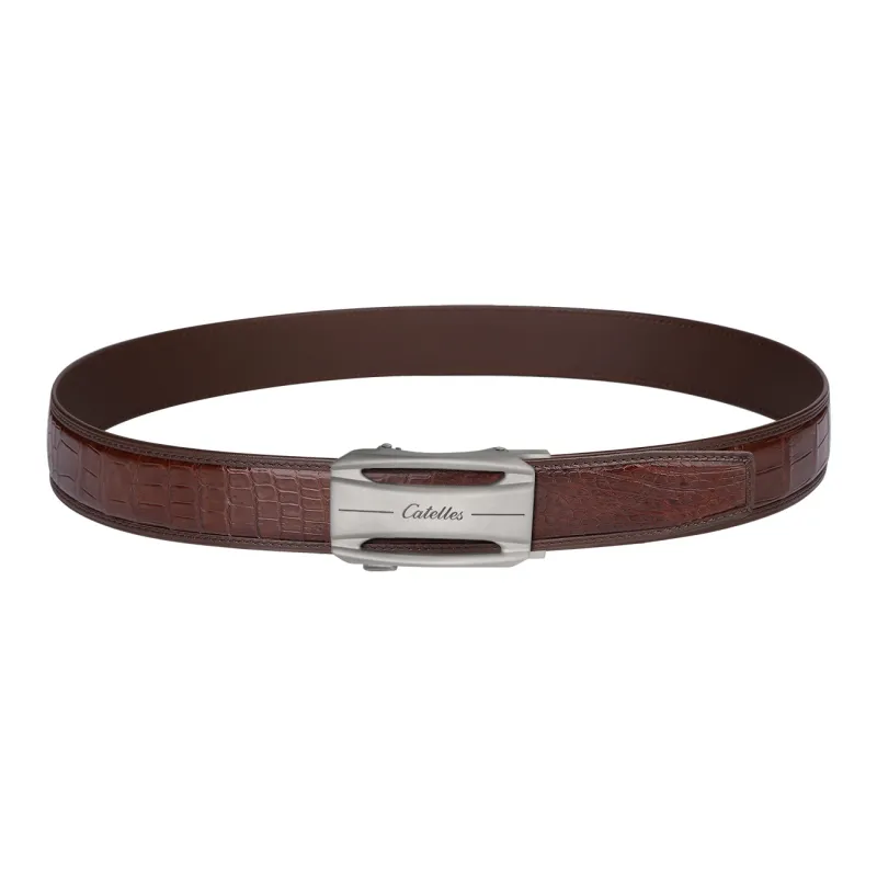 CATELLES Crocodile Leather Leather Belts Men's 3.5cm-10