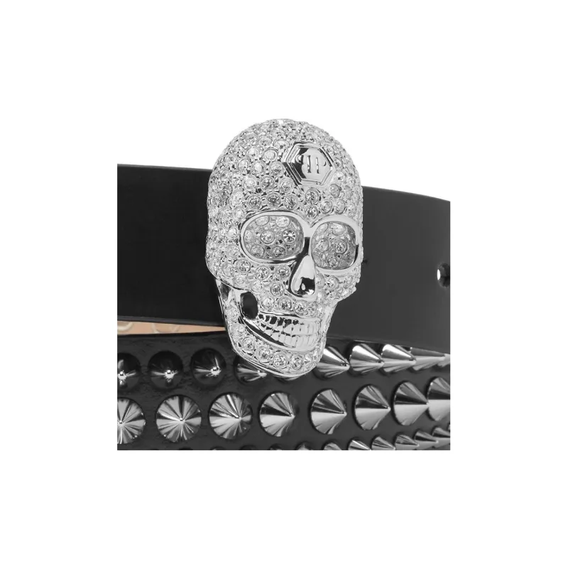 PHILIPP PLEIN Skull Buckle Leather Belt-1