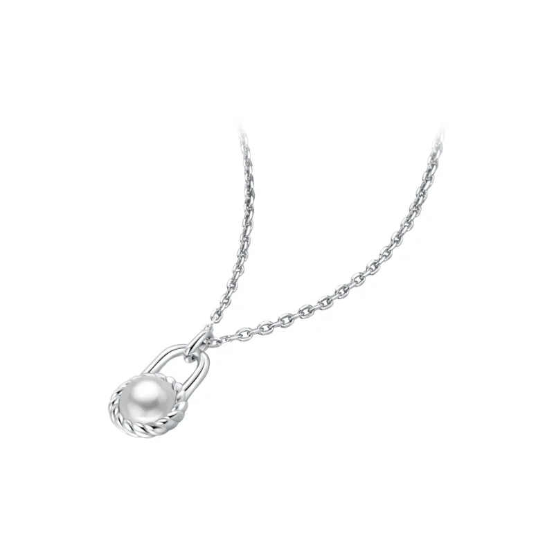 BABYBEI Shell Pearl Necklaces Women's Silver-1
