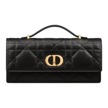 DIOR Caro Sheepskin Clutch Women's Black