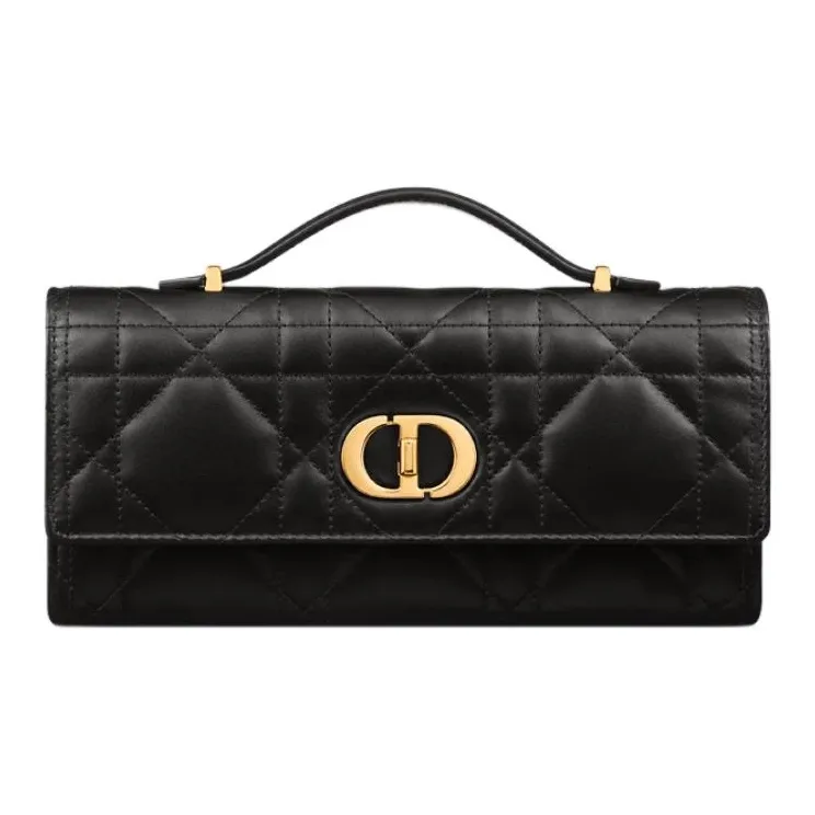 DIOR Caro Sheepskin Clutch Women's Black-0