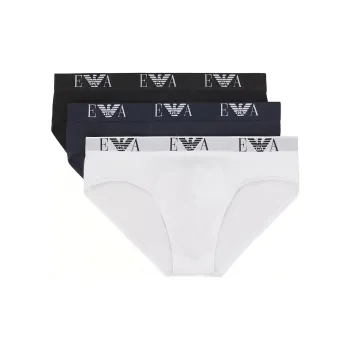 EMPORIO ARMANI Three-pack Of Briefs With Essential Monogram Logo