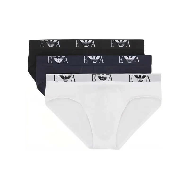 EMPORIO ARMANI Three-pack Of Briefs With Essential Monogram Logo-0