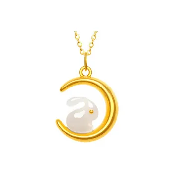 Zhou Jifeng Hetian Jade Necklaces Pale Greenish White Jade Women's