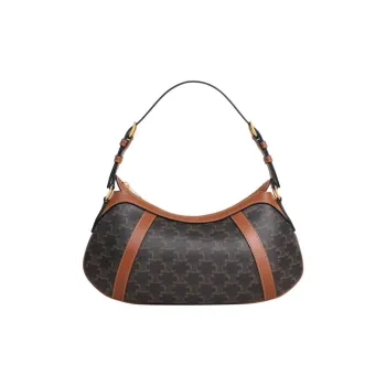 CELINE Cow Leather Hobo Bag, Handbag Women's Tawny