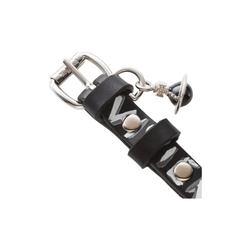Vivienne Westwood Cow Leather Necklaces Women's Black-4